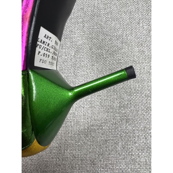 Vita Mori Shoes Eu 37 Us 6.5 Made In Italy 2010 One Of A Kind Metallic 3in Heel - Picture 8 of 16